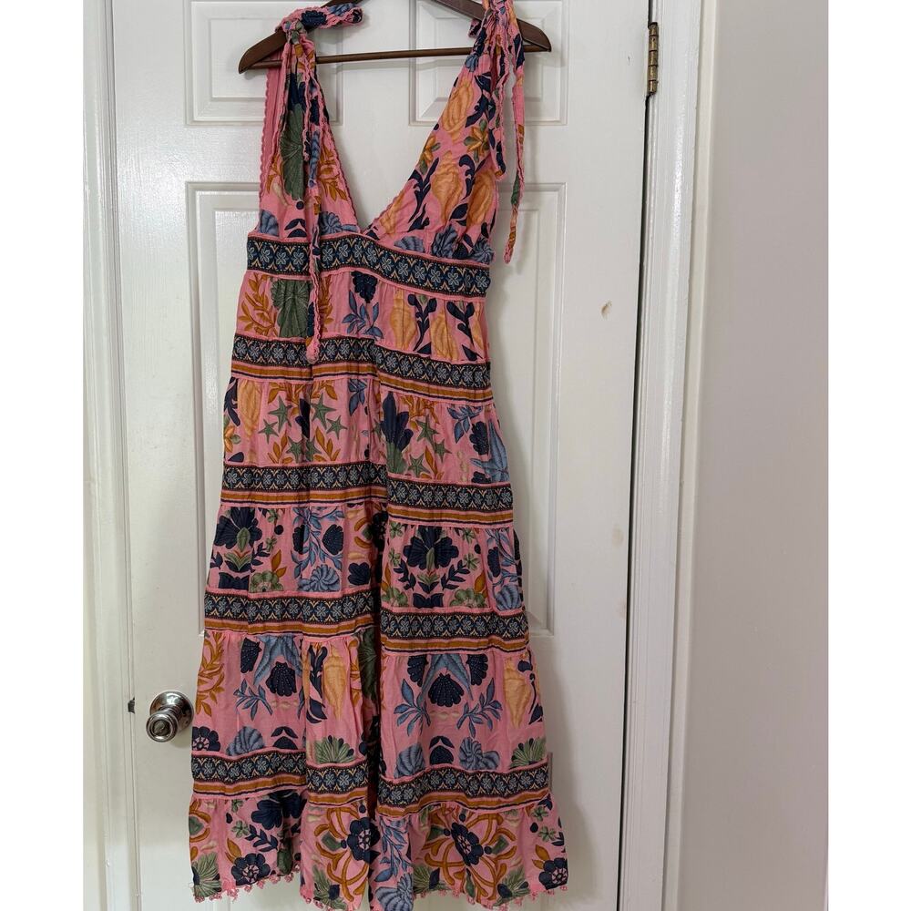 Farm Rio Seashell Tapestry Sleeveless Midi Dress Size L - Picture 5 of 11